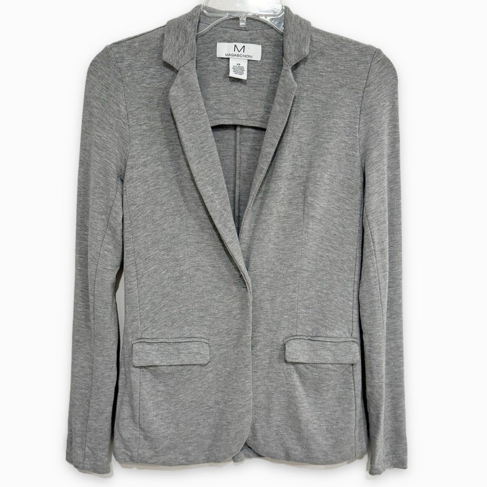 Magaschoni | Ponte Knit Blazer Stretch Heather Gray Size XS - Picture 2 of 6